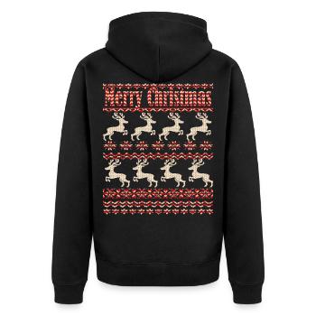 Reindeer, ugly Christmas - Unisex Premium Organic Zip Hoodie - black - Back - Nico (187cm)