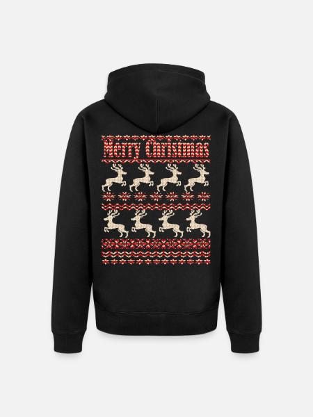 Reindeer, ugly Christmas - Unisex Premium Organic Zip Hoodie - black
