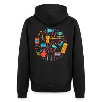 Various instruments Music school Musician Instrument - Unisex Premium Organic Zip Hoodie - black - Back - Nico (187cm)