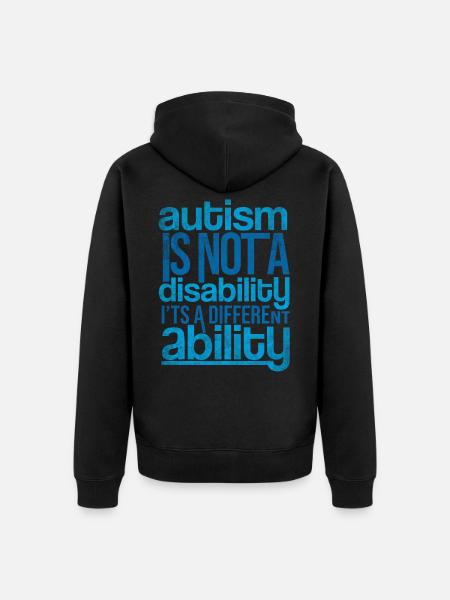 autism - Unisex Premium Organic Zip Hoodie - black