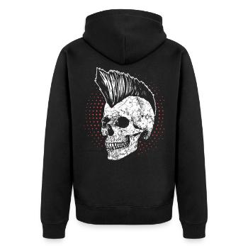 Heavy Metal Punk Rock Skull Skull - Unisex Premium Organic Zip Hoodie - black - Back - Nico (187cm)