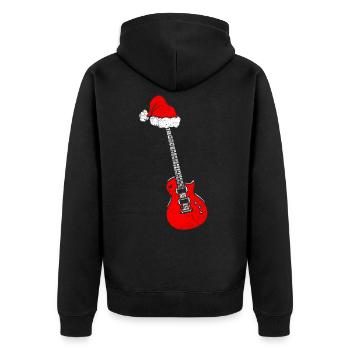 Noël musicien guitare Père Noël - Veste à capuche bio Premium Unisexe - noir - Dos - Nico (187cm)