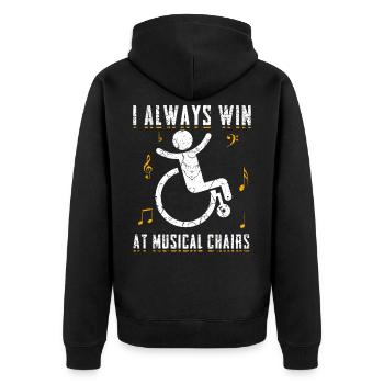 Humour en fauteuil roulant Handicap Handicap Gift - Veste à capuche bio Premium Unisexe - noir - Dos - Nico (187cm)