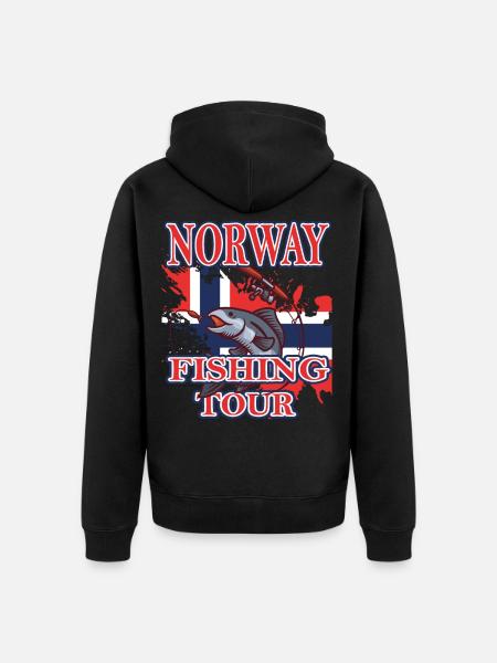 Norway Fishing Tour - Unisex Premium Organic Zip Hoodie - black