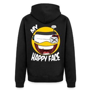FPV DRONE MON VISAGE HEUREUX - Veste à capuche bio Premium Unisexe - noir - Dos - Nico (187cm)