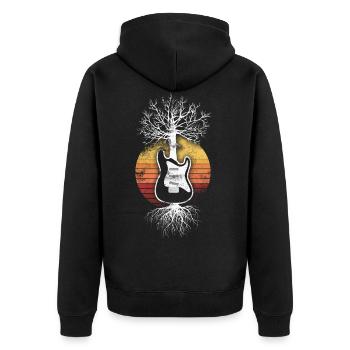 Rock Guitar Rock n Roll Music Guitarist Gift - Unisex Premium Organic Zip Hoodie - black - Back - Nico (187cm)
