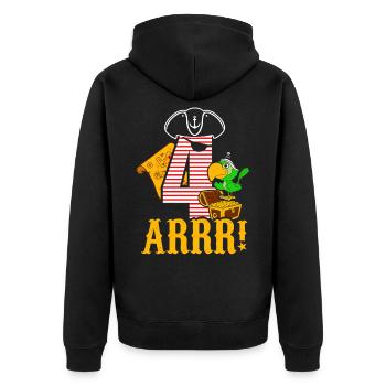 Anniversaire de fils pirate 4 ans - Veste à capuche bio Premium Unisexe - noir - Dos - Nico (187cm)