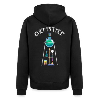 Chemist tree physicist chemistry laboratory assistant teacher - Unisex Premium Organic Zip Hoodie - black - Back - Nico (187cm)