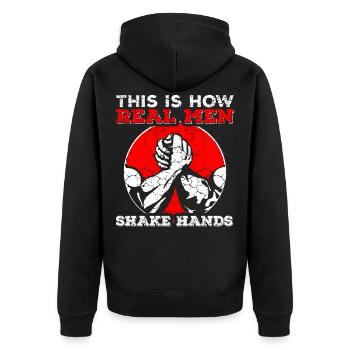Arm wrestling arm wrestling sport arm wrestling fitness - Unisex Premium Organic Zip Hoodie - black - Back - Nico (187cm)