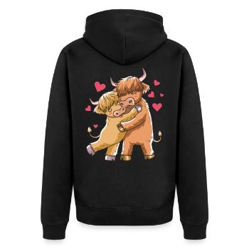 Écossaise Highlandrind Highland Cadeau de vache - Veste à capuche bio Premium Unisexe - noir - Dos - Nico (187cm)
