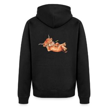 Vache écossaise highland bétail highland refroidissement - Veste à capuche bio Premium Unisexe - noir - Dos - Nico (187cm)