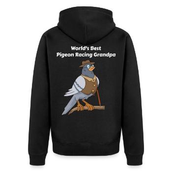 Pigeon colombophile chemise grands-parents pigeon voyageur - Veste à capuche bio Premium Unisexe - noir - Dos - Nico (187cm)