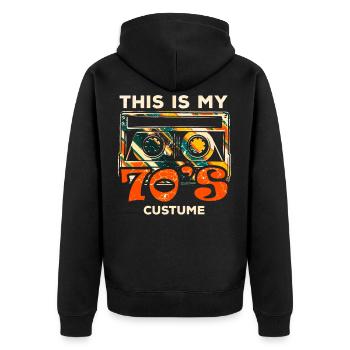 70er 1970er 70 Jahre Siebziger Musik Disco Kostüm - Unisex Premium Bio Zip Hoodie - Schwarz - Hinten - Nico (187cm)