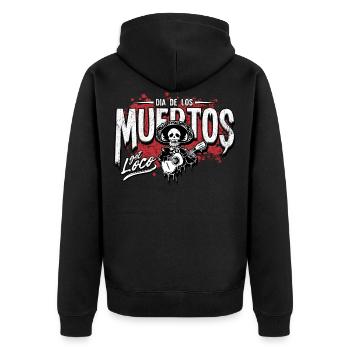day of the dead mariachi - Unisex Premium Organic Zip Hoodie - black - Back - Nico (187cm)