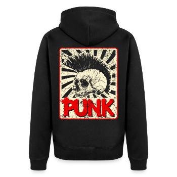 Punk music anarchy punk rock band concert gift - Unisex Premium Organic Zip Hoodie - black - Back - Nico (187cm)
