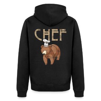 L’ours chef cuisine cuisine cadeau - Veste à capuche bio Premium Unisexe - noir - Dos - Nico (187cm)