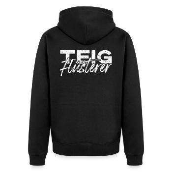 Teigflüsterer Teig Flüsterer Brot Backen Bäcker - Unisex Premium Bio Zip Hoodie - Schwarz - Hinten - Nico (187cm)