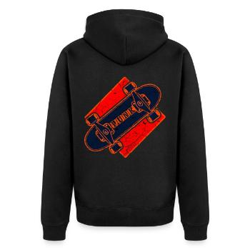 Punk Musik Einhorn Girl Punker Rock Anarchie - Unisex Premium Bio Zip Hoodie - Schwarz - Hinten - Nico (187cm)