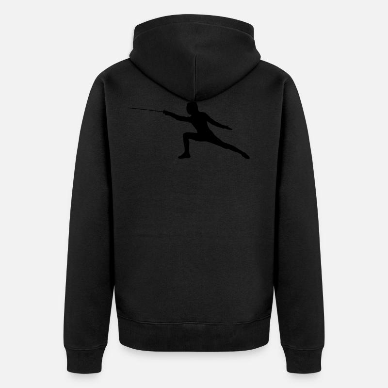 Fechten - Unisex Premium Bio Zip Hoodie - Schwarz
