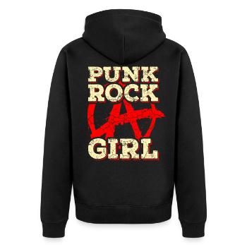 Punk Rock Musik Punkrocker Punks Punker Geschenk - Unisex Premium Bio Zip Hoodie - Schwarz - Hinten - Nico (187cm)