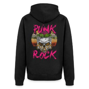 Punk crâne punk rock punks punk rocker - Veste à capuche bio Premium Unisexe - noir - Dos - Nico (187cm)
