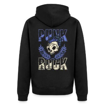 Punk crâne punk rock punks punk rocker - Veste à capuche bio Premium Unisexe - noir - Dos - Nico (187cm)
