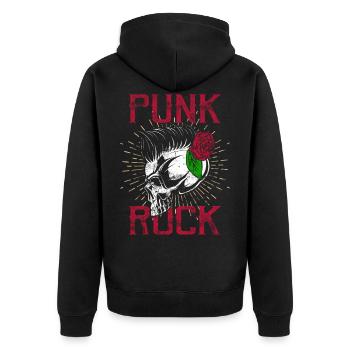 Punk crâne punk rock punks punk rocker - Veste à capuche bio Premium Unisexe - noir - Dos - Nico (187cm)