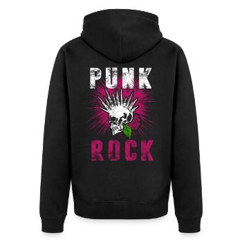 Punk crâne punk rock punks punk rocker - Veste à capuche bio Premium Unisexe - noir - Dos - Nico (187cm)