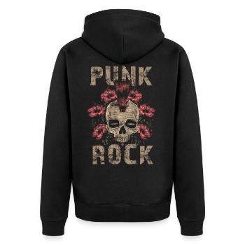 Punk crâne punk rock punks punk rocker - Veste à capuche bio Premium Unisexe - noir - Dos - Nico (187cm)