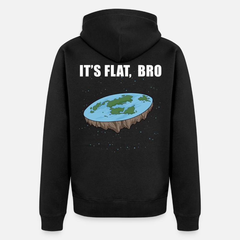 T-shirt Terre plate Earth Slice La Terre est plate - Veste à capuche bio Premium Unisexe - noir