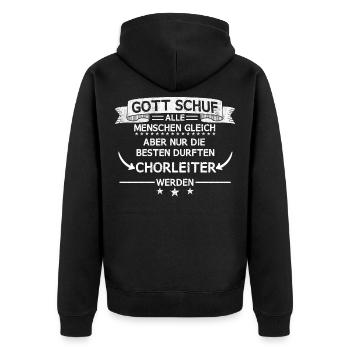 Chor Chorleiter Dirigent Chorleitung Spruch - Unisex Premium Bio Zip Hoodie - Schwarz - Hinten - Nico (187cm)