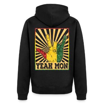 Jamaïque Caraïbes vacances Jamaïque Rasta Reagge beach - Veste à capuche bio Premium Unisexe - noir - Dos - Nico (187cm)