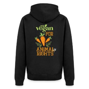 Les végétaliens pour les droits des animaux - Veste à capuche bio Premium Unisexe - noir - Dos - Nico (187cm)