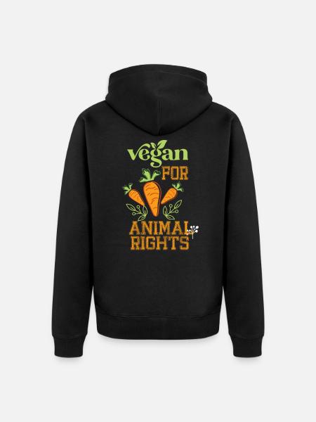 Veganer für Tierrechte - Unisex Premium Bio Zip Hoodie - Schwarz