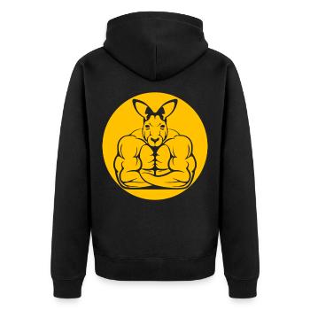 Kangaroo muscles - Unisex Premium Organic Zip Hoodie - black - Back - Nico (187cm)