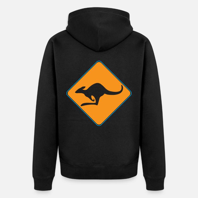 Symbole de kangourou - Veste à capuche bio Premium Unisexe - noir