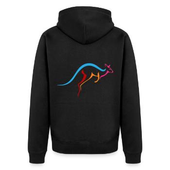 Kangaroo sport - Unisex Premium Organic Zip Hoodie - black - Back - Nico (187cm)