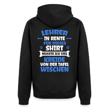 Retraités Pour Ce T-shirt J’ai dû Lange - Veste à capuche bio Premium Unisexe - noir - Dos - Nico (187cm)