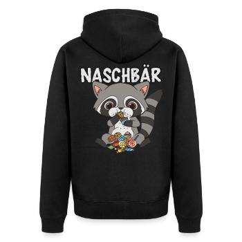 Naschbär I Waschbär Baby - Unisex Premium Bio Zip Hoodie - Schwarz - Hinten - Nico (187cm)