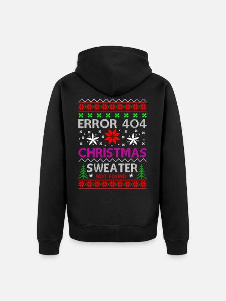 error ugly christmas - Unisex Premium Organic Zip Hoodie - black