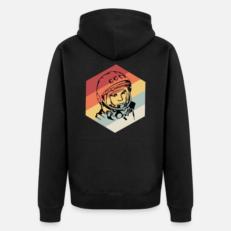 Space Astronaut - Unisex Premium Bio Zip Hoodie - Schwarz