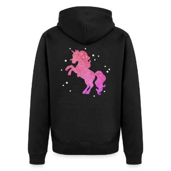 Süßes Pferd süßes Pony - Unisex Premium Bio Zip Hoodie - Schwarz - Hinten - Nico (187cm)