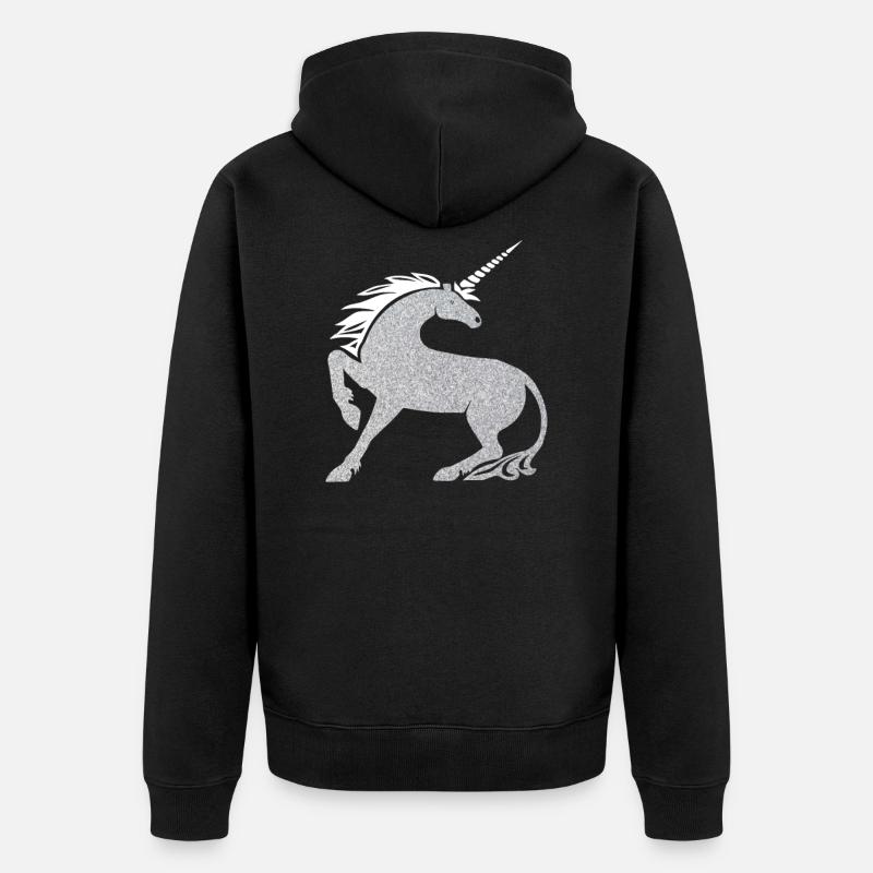 Paillettes de cheval d'argent - Veste à capuche bio Premium Unisexe - noir