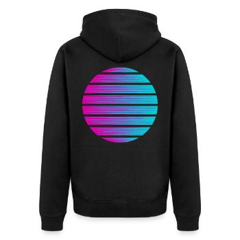 Kreis Farbverlauf Hintergrund Vorlage Symbol cool - Unisex Premium Bio Zip Hoodie - Schwarz - Hinten - Nico (187cm)