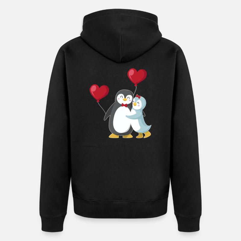 Amour de pingouin - Veste à capuche bio Premium Unisexe - noir