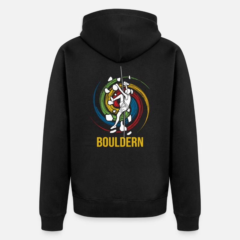 Bouldern - Unisex Premium Bio Zip Hoodie - Schwarz