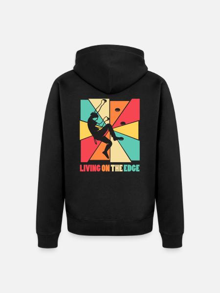 Leben am Rande Kletterwand - Unisex Premium Bio Zip Hoodie - Schwarz