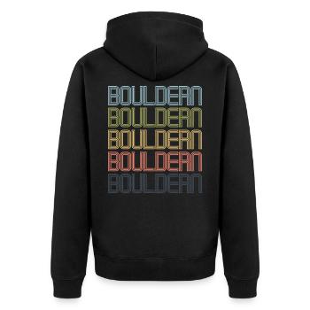 Bouldern Bouldern - Unisex Premium Bio Zip Hoodie - Schwarz - Hinten - Nico (187cm)