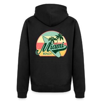 Miami Beach Summer Holiday USA 70s Touriste - Veste à capuche bio Premium Unisexe - noir - Dos - Nico (187cm)