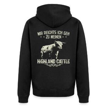 Highland cattle Highland cattle Highland cattle cow - Unisex Premium Organic Zip Hoodie - black - Back - Nico (187cm)